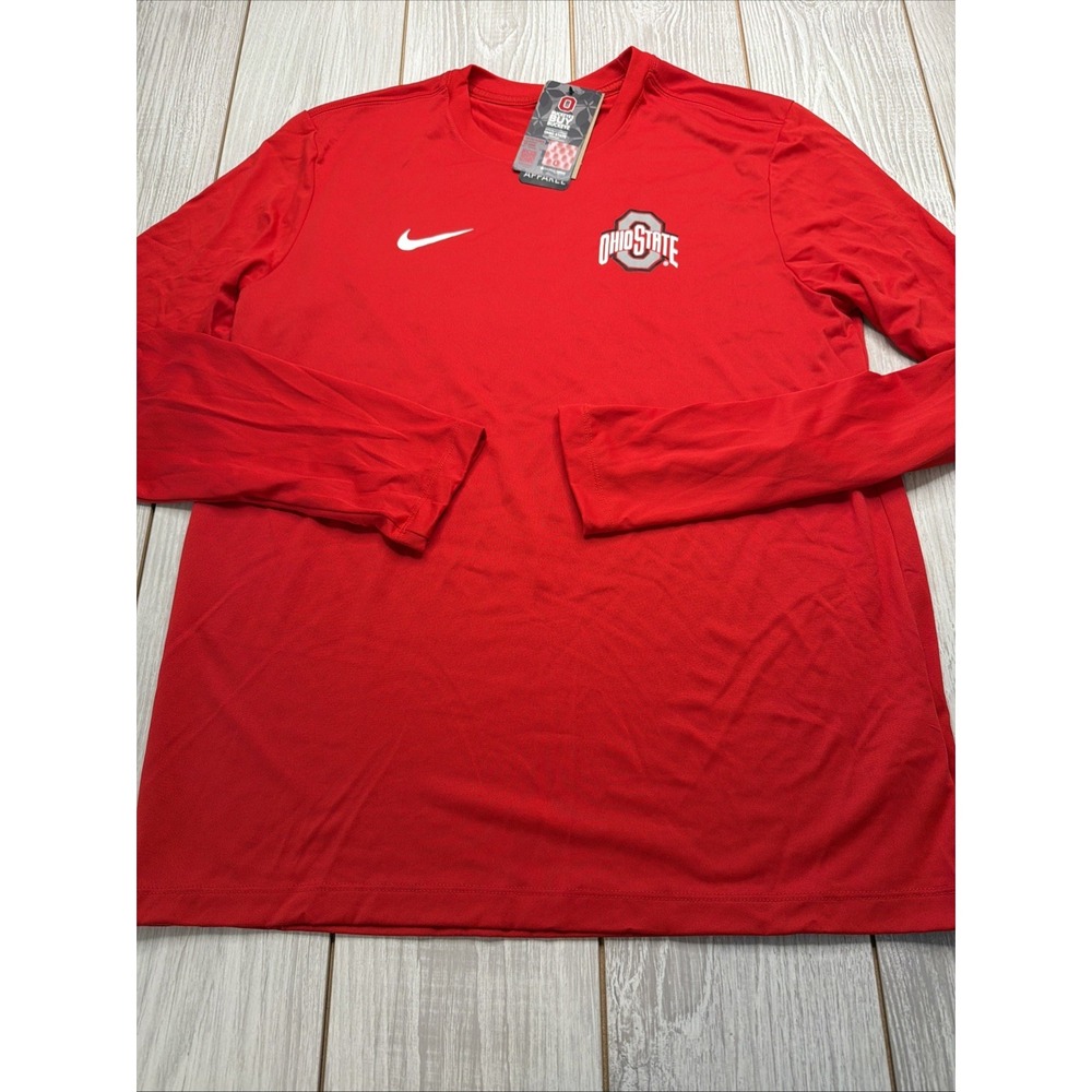 New Nike Mens Ohio State Buckeyes Long sleeve Shirt Size Medium On Field